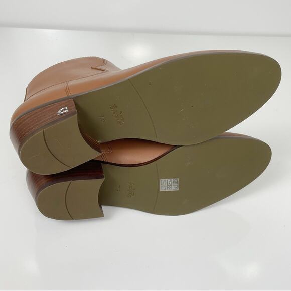 NEW Coach Dannie Block Heel Western Style Leather Ankle Boots Booties Saddle 7.5 - Picture 7 of 10